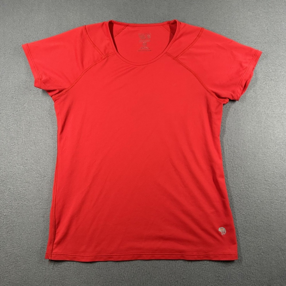Mountain Hardwear Shirt Womens Small Red Short Sleeve Raglan‎ Performance